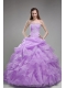 Best Quinceanera Dresses Beadings and Ruffles Organza Strapless Lavender Ball Gown