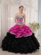 Brand New Hot Pink and Black 15th Birthday Dresses with Ball Gown Sweetheart