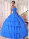 Cheap Ball Gown Sweetheart With Organza Paillette Classical Quinceanera Dresses