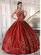 Classical Ball Gown Strapless With Satin Embroidery Made For Quinceanera Dress