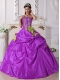 Classical Quinceanera Dresses Ball Gown Strapless With Taffeta Beading and Hand Made Flowers
