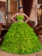 Classical Quinceanera Dresses In Spring Green Ball Gown Sweetheart With Organza Beading
