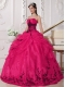 Colourful Ball Gown Strapless Floor-length Organza Appliques For Sweet 16 Dresses
