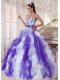 Colourful New Styles Strapless With Organza Beading Quinceanera Dress