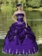 Custom Made Purple 15th Birthday Dresses Party Wear With Satin Embroidery Decorate