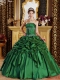 Discount Quinceanera Dress In Green Ball Gown Strapless With Pick-ups Taffeta