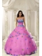 Discount Quinceanera Dress In Hot Pink Ball Gown For Custom Made Appliques Decorate Bodice