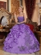 Discount Quinceanera Dress In Lavender Ball Gown Strapless With Taffeta Appliques