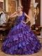 Discount Quinceanera Dress With One Shoulder And Hand Made Flowers In Low Price
