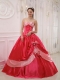 Elegant Ball Gown Red Sweetheart Floor-length 2014 Spring Quinceanera Dresses