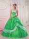 Elegant Ball Gown Sweetheart 15th Birthday Dresses Satin Appliques with Beading