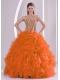 Exquisite Ball Gown Sweetheart Ruffles and Beaded Ball Gown Decorate Discount Quinceanera Dresses