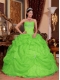 Exquisite Discount Spring Green Ball Gown Sweetheart With Organza Beading Quinceanera Dress