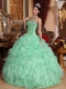 Fashionable Ball Gown Organza Sweetheart Floor-length 2014 Spring Quinceanera Dresses