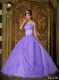 Fashionable Discount Quinceanera Dress In Lavender Ball Gown Strapless With Appliques