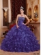 Fashionable Purple Ball Gown Floor-length Organza Beading Cheap Quinceanera Dresses
