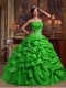 Gorgeous Green Ball Gown Strapless Floor-length 2014 Spring Quinceanera Dresses