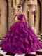 Gorgeous Multi-color Sweet-heart Ruffles Ball Gown Floor-length Organza Beautiful Quinceanera Dress