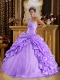 Lavender Ball Gown 15th Birthday Dresses Taffeta and Tulle Beading
