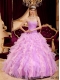 Lavender Ball Gown In New Styles Sweetheart With Organza Beading Quinceanera Dress