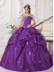 Lavender Ball Gown Sweetheart With Taffeta Beading Classical Quinceanera Dresses