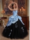 Lilac and Black Ball Gown Sweetheart Pretty Quinceanera Dresses with Hand Flowers Tulle and Taffeta
