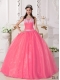 Lovely Watermelon Ball Gown Strapless Floor-length 2014 Spring Quinceanera Dresses