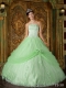 Modernistic Apple Green Ball Gown Sleeveless Beautiful Quinceanera Dress 2014