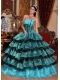 Multi-color Ball Gown Sweetheart Pretty Quinceanera Dresses with Organza Ruffles
