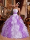 Multi-colored Ball Gown Sweetheart 15th Birthday Dresses with Organza Beading and Ruching