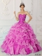 New Styles In Fuchsia A-Line / Princess Sweetheart With Beading Quinceanera Dress