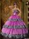 New Styles In Luxurious Ball Gown Sweetheart With Zebra Ruffles Quinceanera Dress
