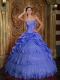 Newest Purple Sweetheart Floor-length Taffeta and Tulle Lace Beautiful Quinceanera Dress