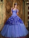 Purple Ball Gown Sweetheart In New Styles With Taffeta and Organza Appliques Quinceanera Dress