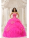 Quinceanera Dress Custom Made In Hot Pink Sweetheart Embroidery In New Styles