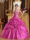 Quinceanera Dress In Fuchsia Ball Gown Strapless With Pick-ups Taffeta In New Styles