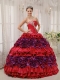 Red Ball Gown Straplesas Pretty Quinceanera Dresses with Taffeta Appliques and Ruch Red Ball Gown Straplesas Pretty Quinceanera Dresses with Taffeta Appliques and Ruch