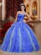 Royal Blue Ball Gown Sweetheart 15th Birthday Dresses Tulle Beading