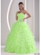 Ruffles Sweetheart Appliques and Ruch 15th Birthday Dresses For Military Ball