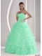 Ruffles Sweetheart Appliques and Ruch Pretty Quinceanera Dresses For Military Ball
