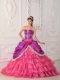 Spring Quinceanera Dresses Lace and Appliques Ball Gown Fuchsia