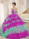 Stylish Multi-color 2013 Pretty Quinceanera DressesRuffles With Appliques Sweetheart
