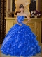 Sweetheart 2014 Spring Quinceanera Dresses Beading and Appliques Taffeta and Organza Ball Gown