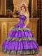 Sweetheart Ball Gown Taffeta Purple Ruffles Spring Quinceanera Dresses 2014 Lace-up