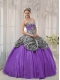 Sweetheart Ball Gown Taffeta/Zebra and Leopard Lace-up Ruffles Lavender