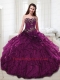 2014 Wonderful Purple Quinceanera Dresses with Appliques and Ruffles