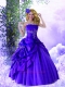 2015 Fashionable Tulle and Taffeta Appliques Purple Quinceanera Dress