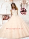 2015 Inexpensive Sweetheart Beading Quinceanera Dresses in Peach