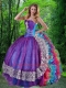 2015 Luxirious Sweetheart Multi-color Sweet Sixteen Dresses with Appliques and Ruffles