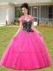 Best Selling Appliques and Sequines Quinceanera Dresses in Black and Pink